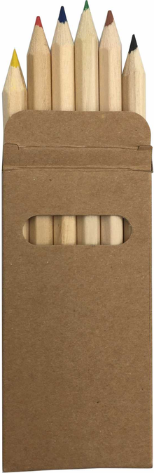 BREVE 6 pastelky kr�tk�, natur