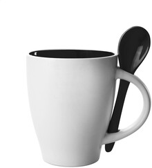 Hrnek se likou - 300 ml Spoon, ern, bl