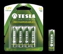 Nabjec baterie TESLA AA RECHARGEABLE+, tm. zelen, 4 ks