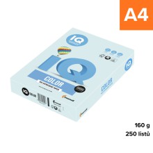 Barevn� pap�r IQ Color Pastel A4 - BL29, sv�tle modr�, 160 g, 250 list�