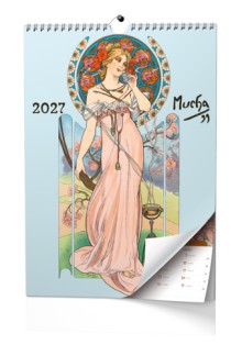 Kalend�� n�st�nn� Alfons Mucha A3, pozn�mkov�